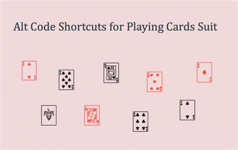 Alt Code Shortcuts for Playing Cards Suit – WebNots.